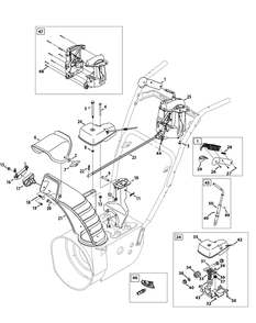 Chute 4-Way Extended Diagram and Parts List for 2X728TDE (31AH74TT710-31AH74TT756)(2013) Cub Cadet Snow Blower